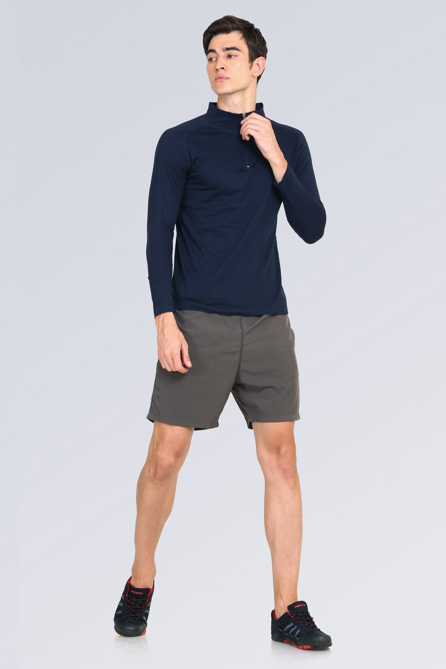 Appulse Men's 1/4 High Neck Zipper Raglan T-Shirt | Men | Premium Cotton | Activewear | Athleisure