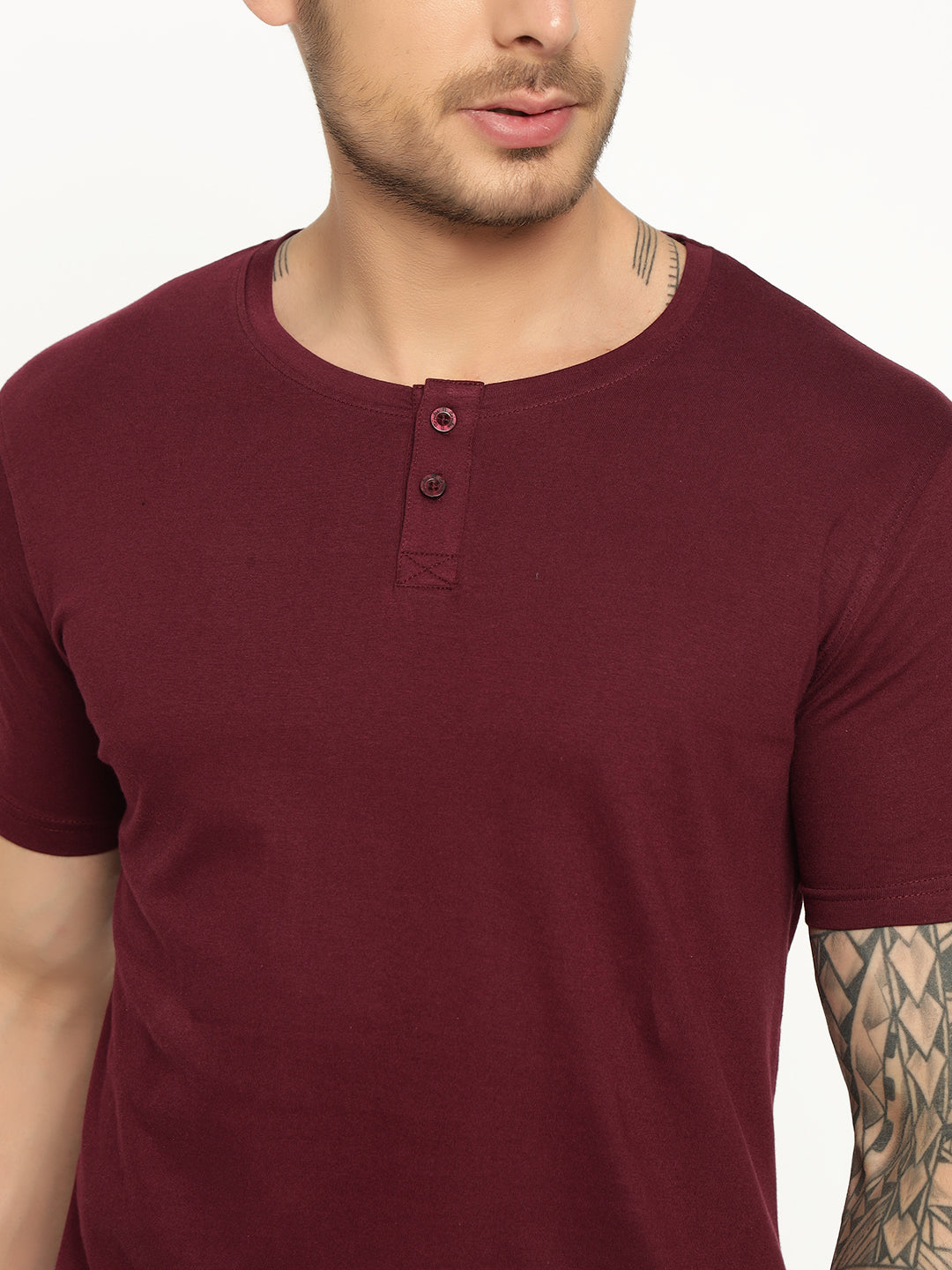 Ap'pulse Men's Short Sleeve Henley Tshirt