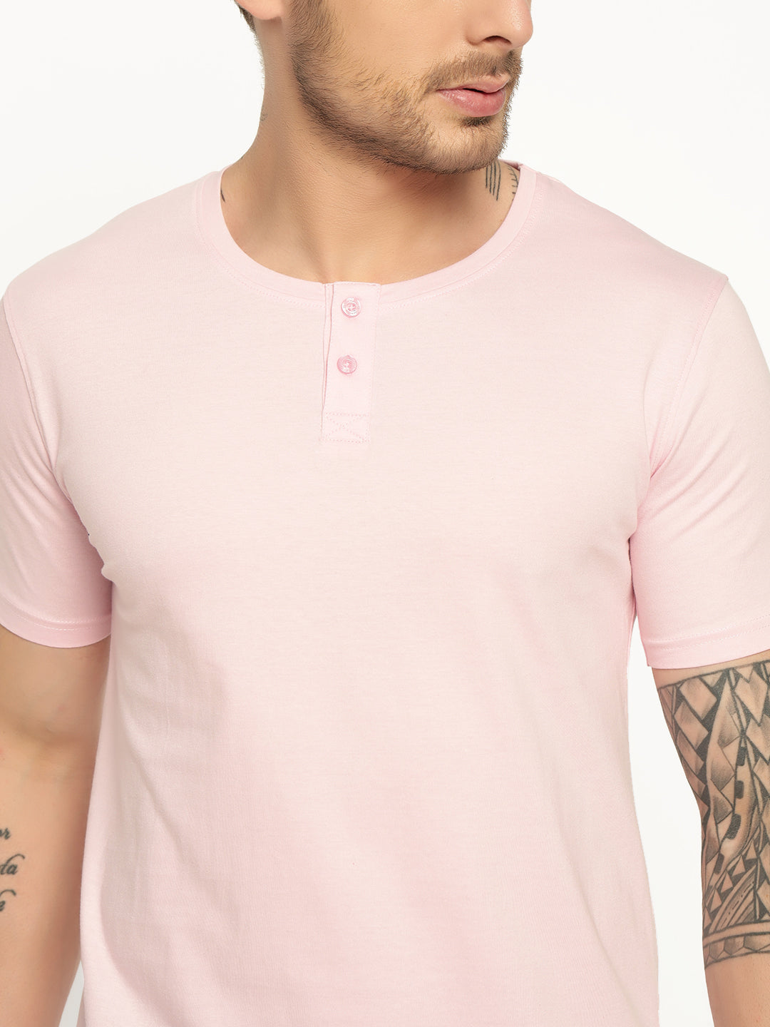 Ap'pulse Men's Short Sleeve Henley Tshirt