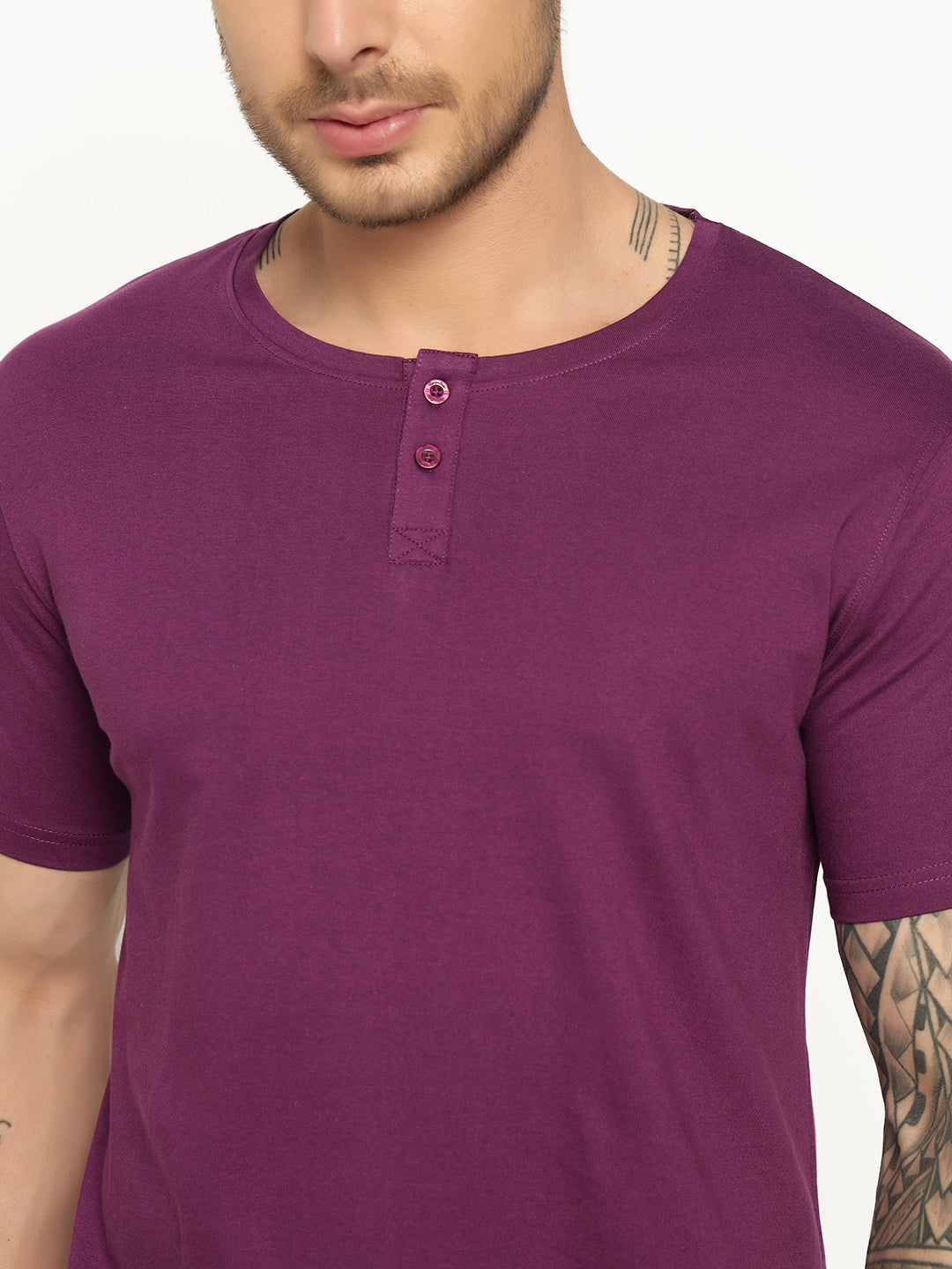 Ap'pulse Men's Short Sleeve Henley Tshirt