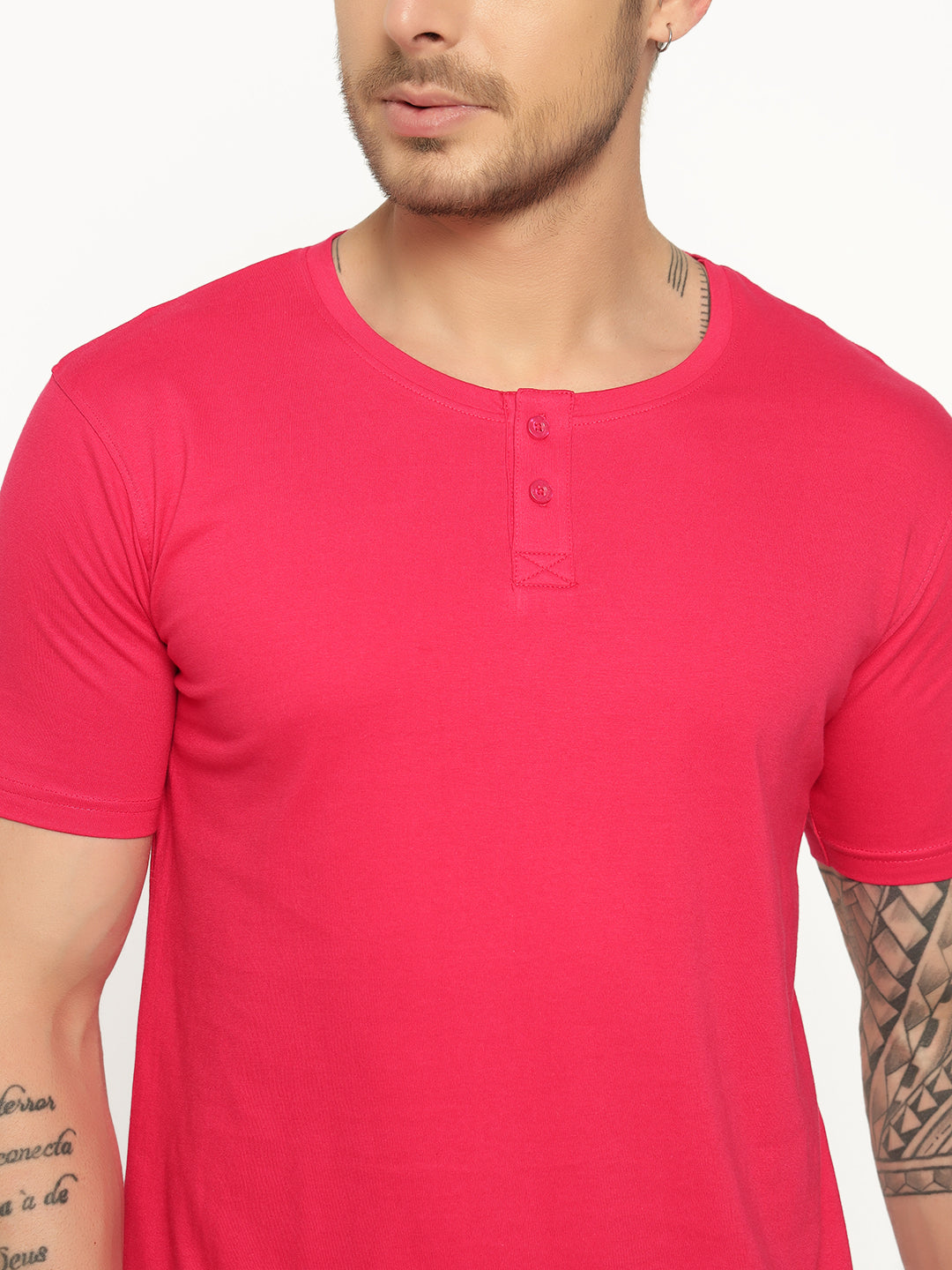 Ap'pulse Men's Short Sleeve Henley Tshirt