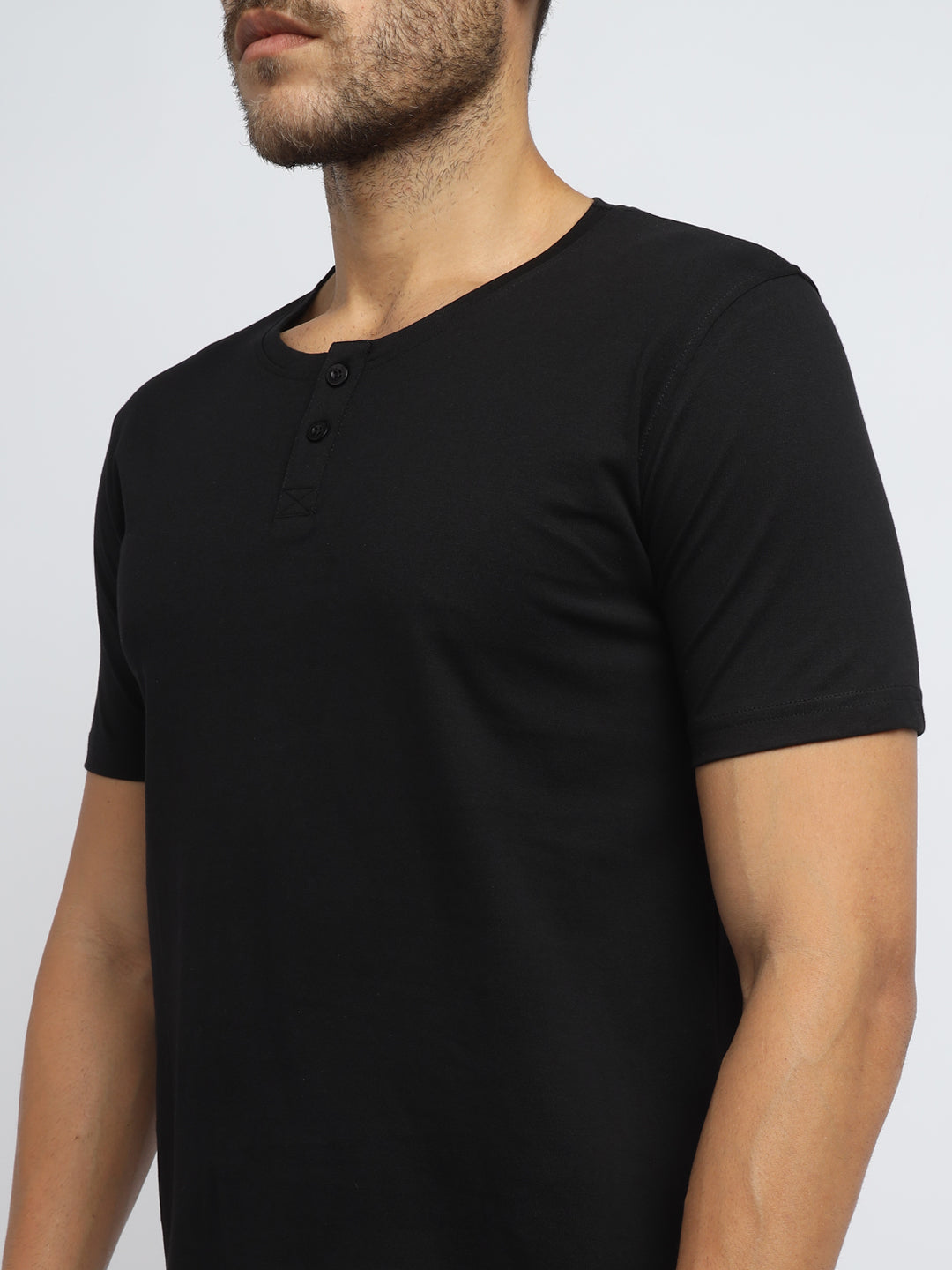Ap'pulse Men's Short Sleeve Henley Tshirt