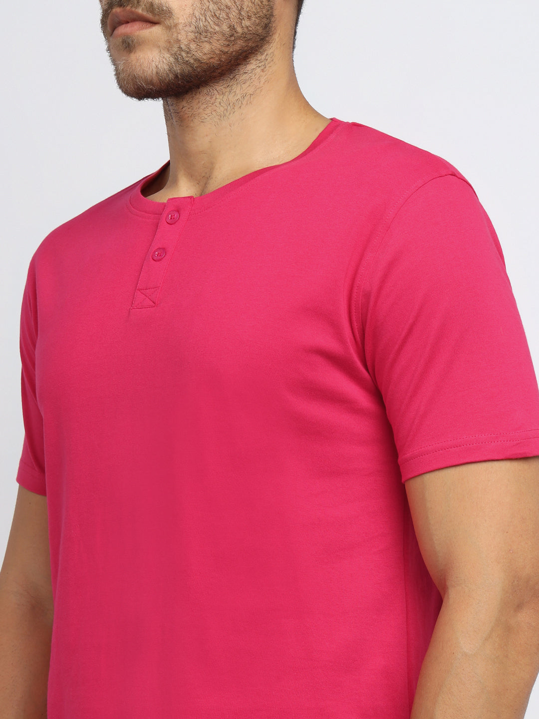 Ap'pulse Men's Short Sleeve Henley Tshirt