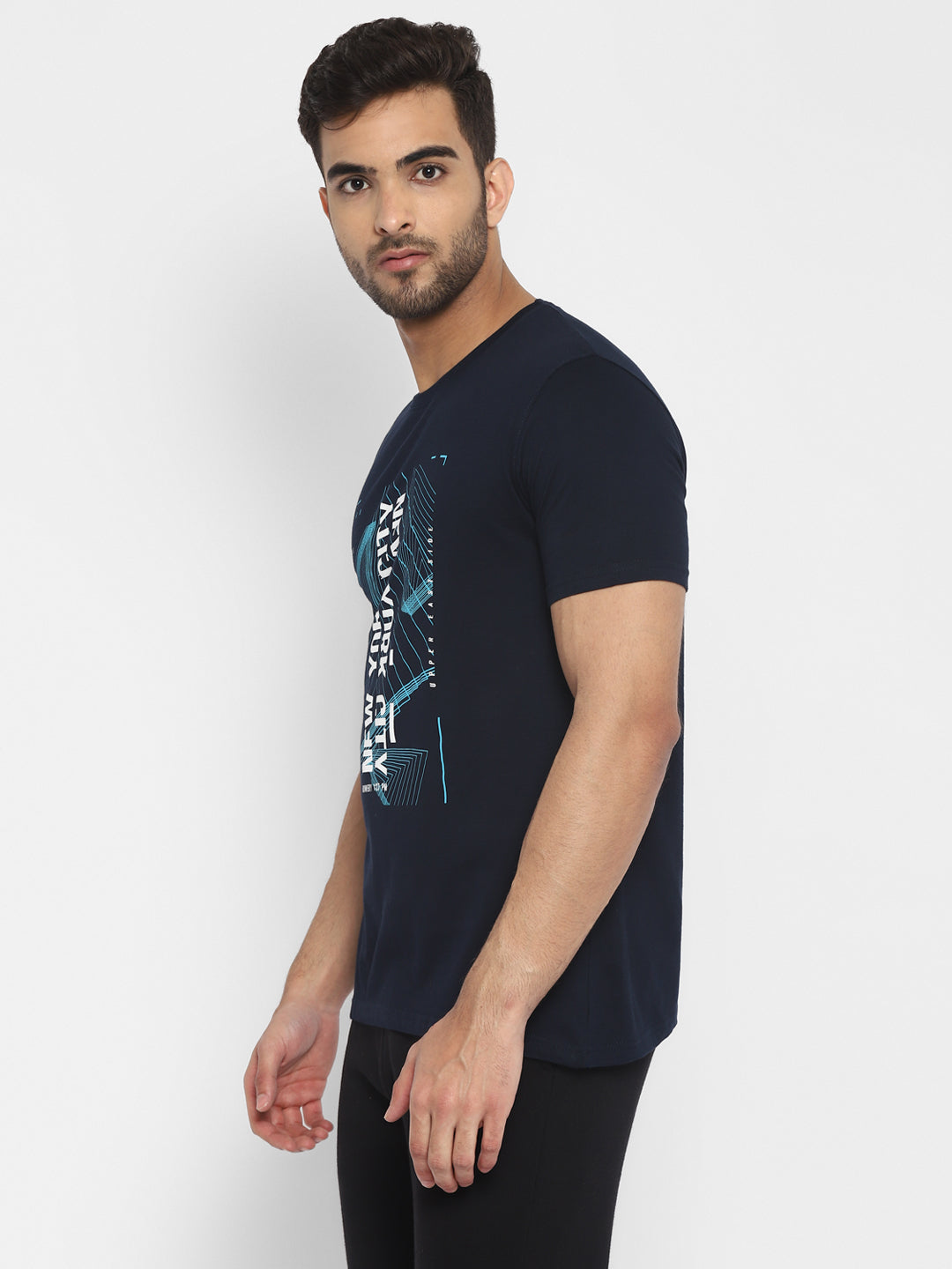 Ap'pulse Men's Short Sleeve Round Neck Printed Tshirt