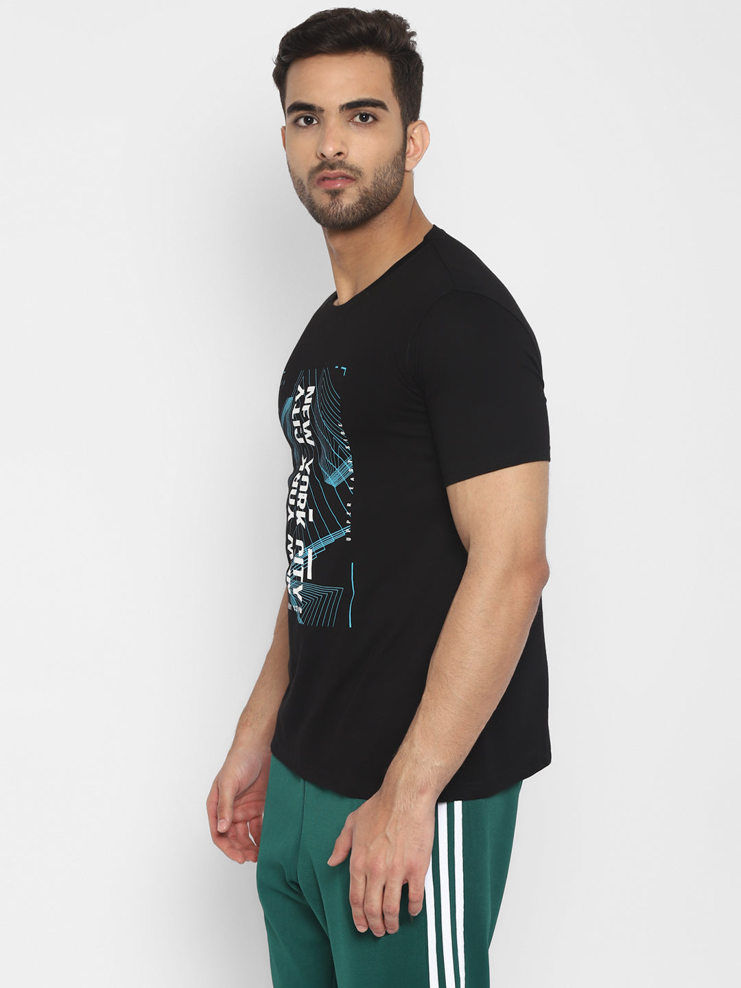 Ap'pulse Men's Short Sleeve Round Neck Printed Tshirt