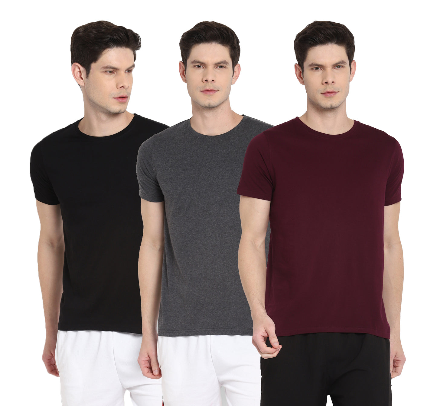 Appulse Men's Short Sleeve Round Neck T-Shirt(Pack of 3) | Men | Premium Cotton | Activewear | Athleisure