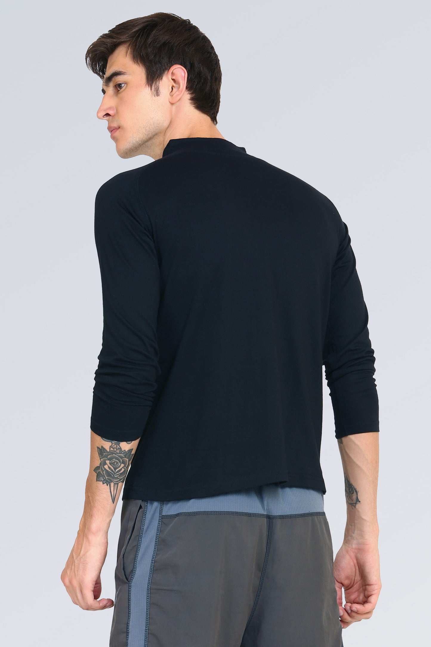 Appulse Men's 1/4 High Neck Zipper Raglan T-Shirt | Men | Premium Cotton | Activewear | Athleisure
