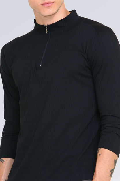 Appulse Men's 1/4 High Neck Zipper Raglan T-Shirt | Men | Premium Cotton | Activewear | Athleisure