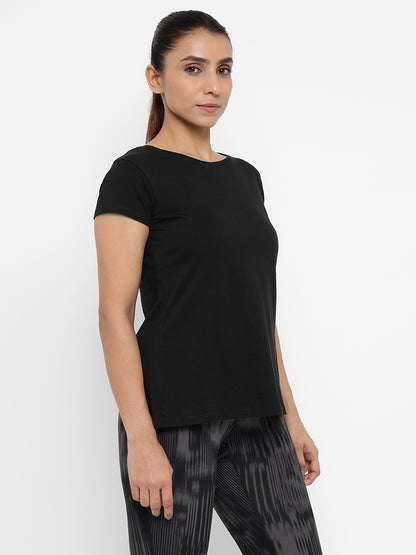 Appulse Women's Back Open T-Shirt | Women | Premium Cotton | Activewear | Athleisure