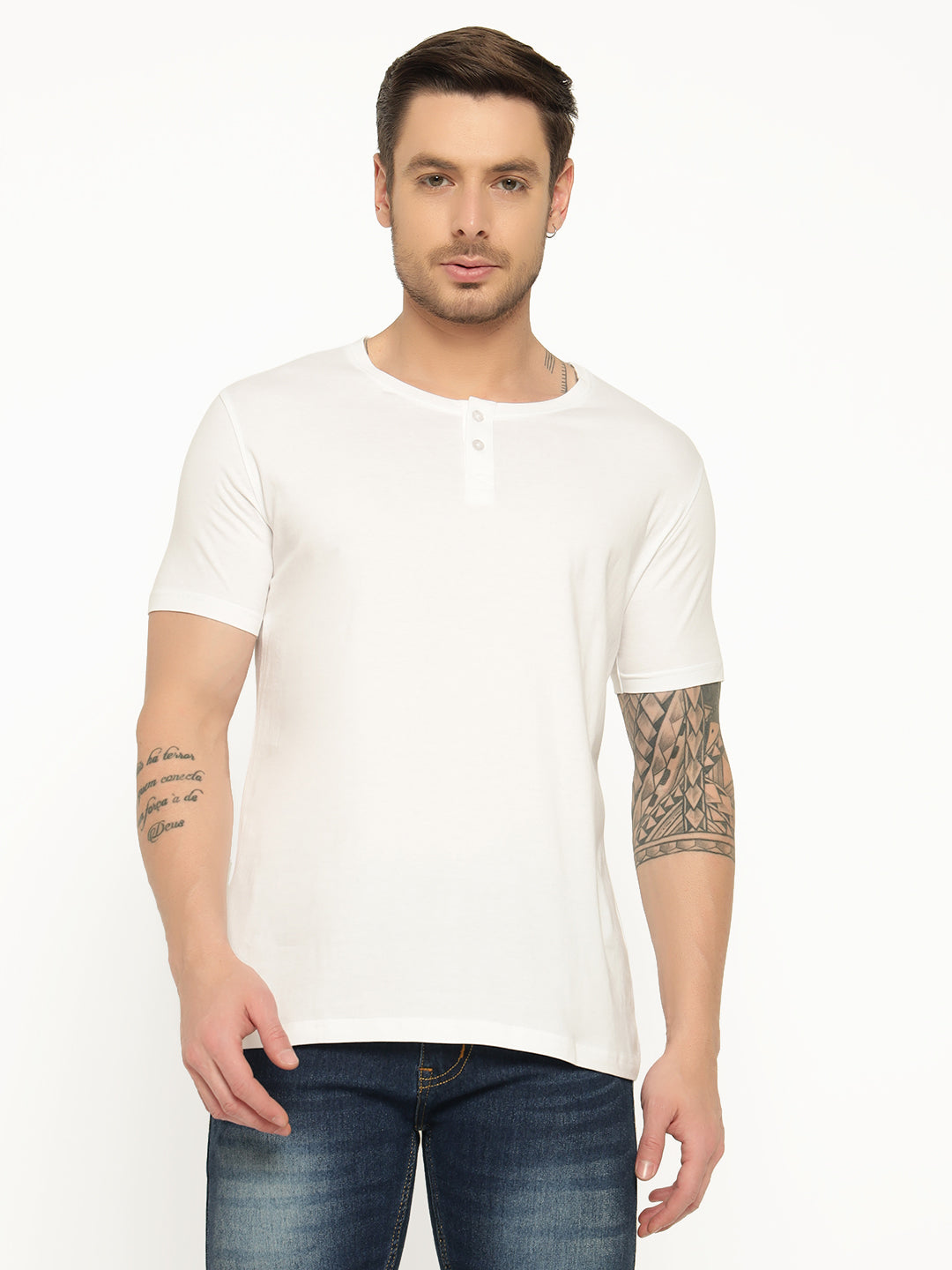 Ap'pulse Men's Short Sleeve Henley Tshirt