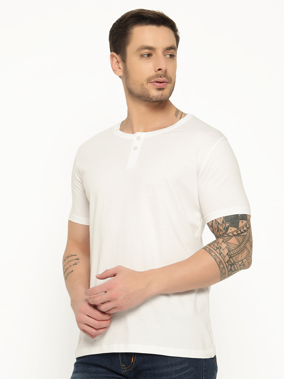 Ap'pulse Men's Short Sleeve Henley Tshirt