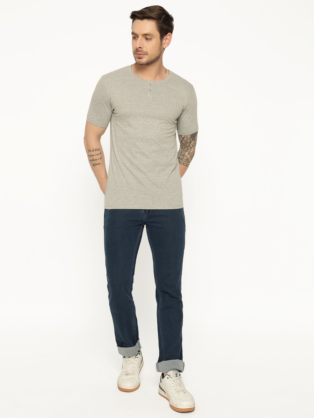 Ap'pulse Men's Short Sleeve Henley Tshirt