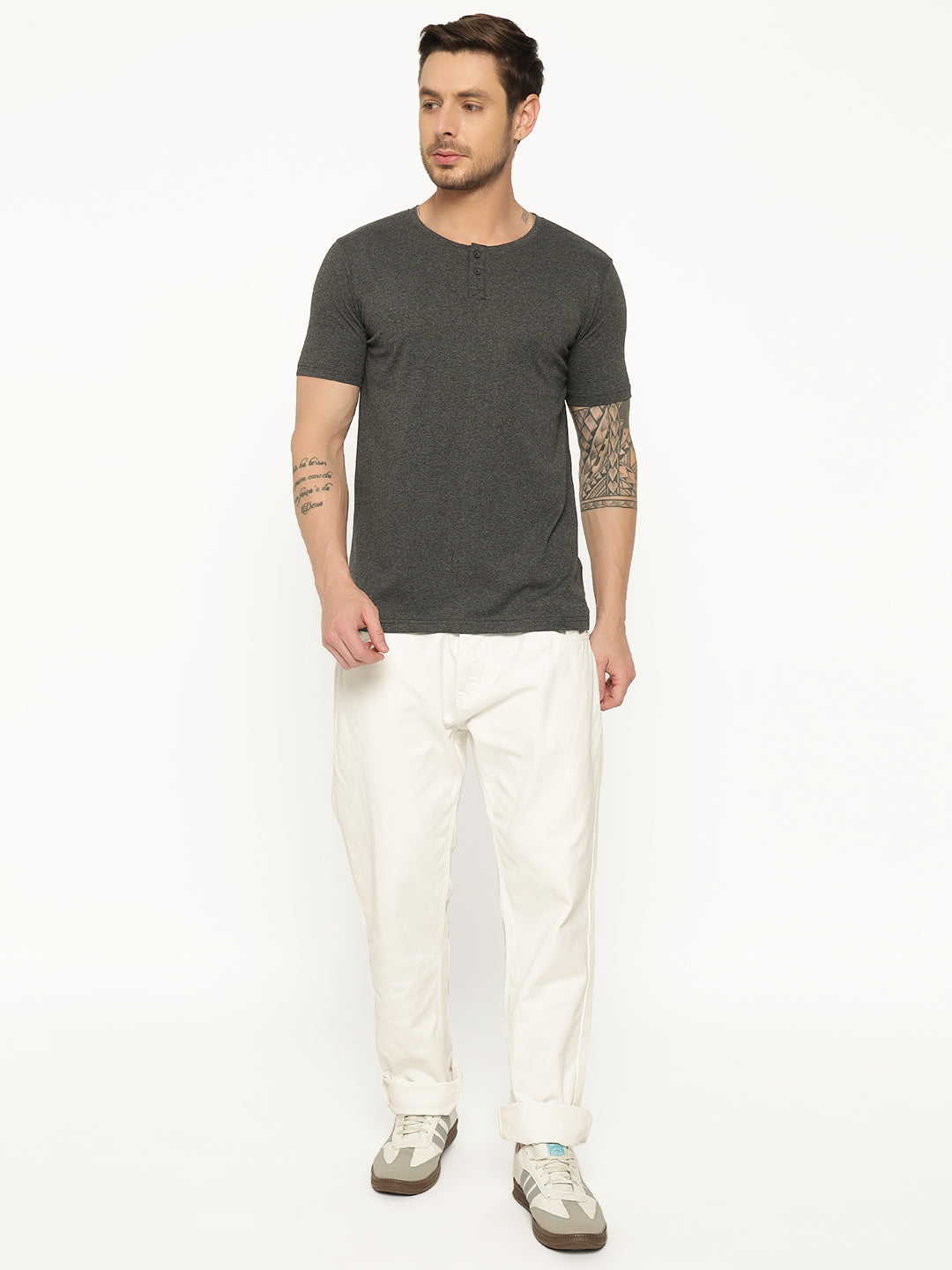 Ap'pulse Men's Short Sleeve Henley Tshirt