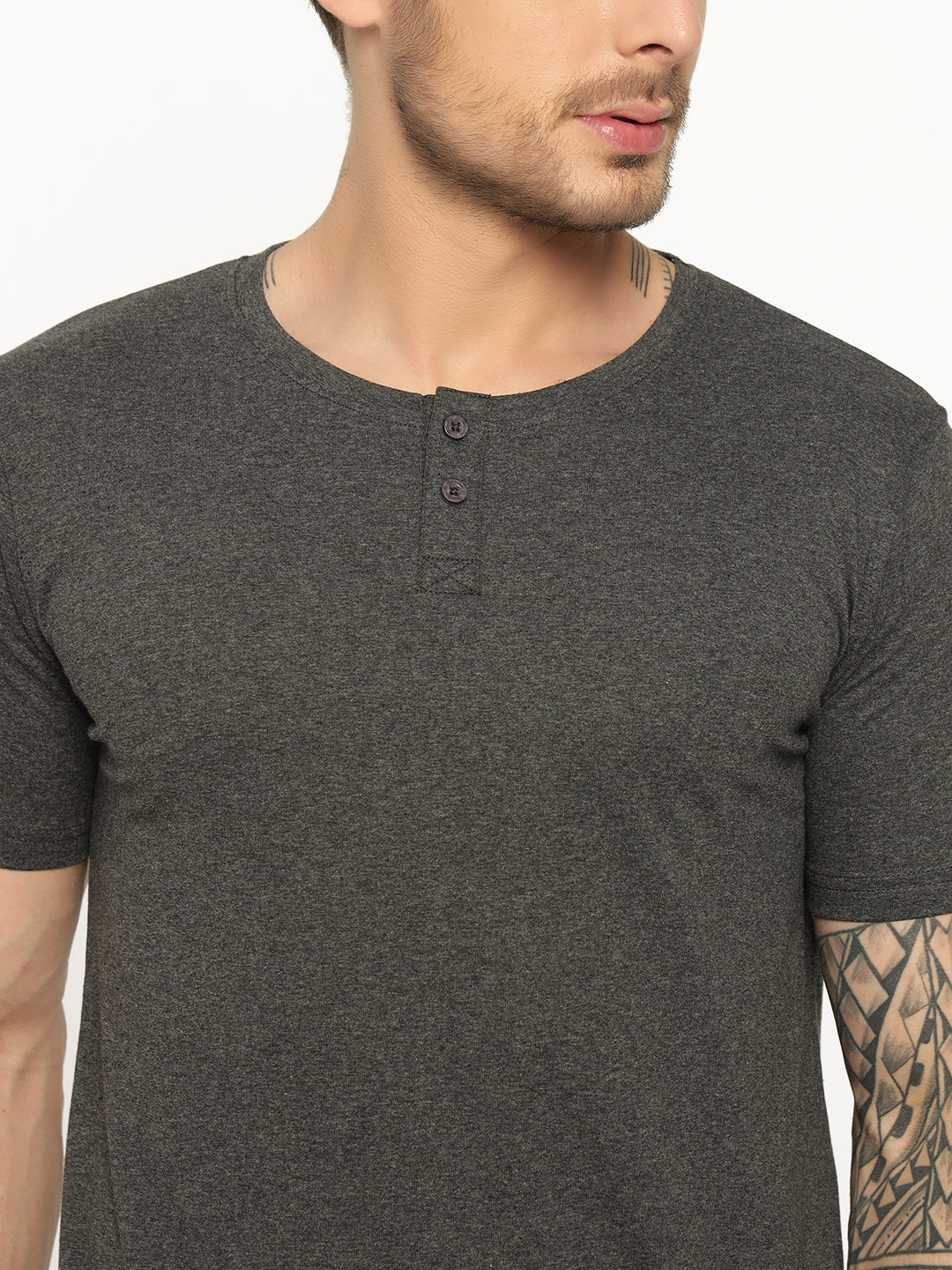 Ap'pulse Men's Short Sleeve Henley Tshirt