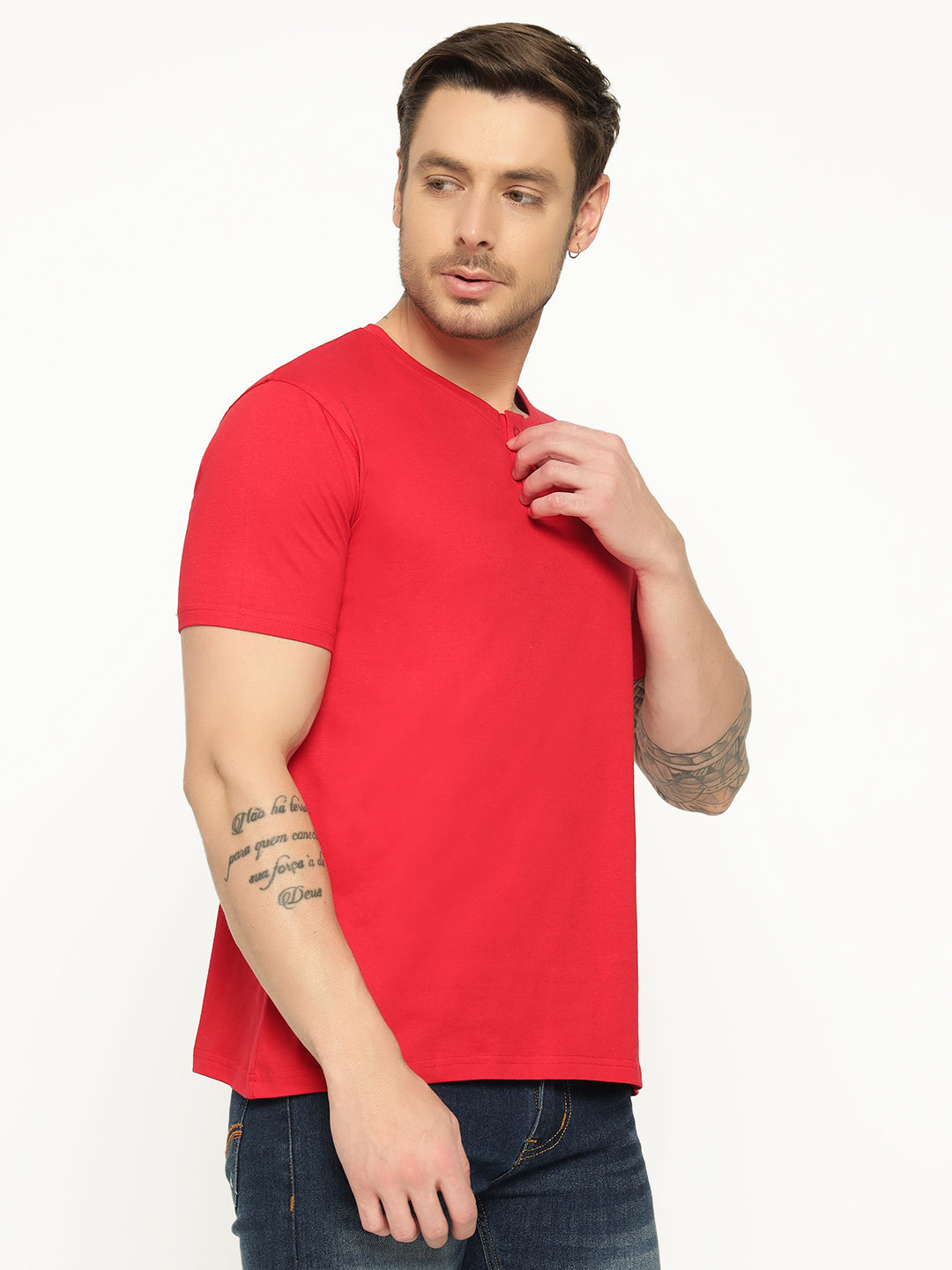 Ap'pulse Men's Short Sleeve Henley Tshirt