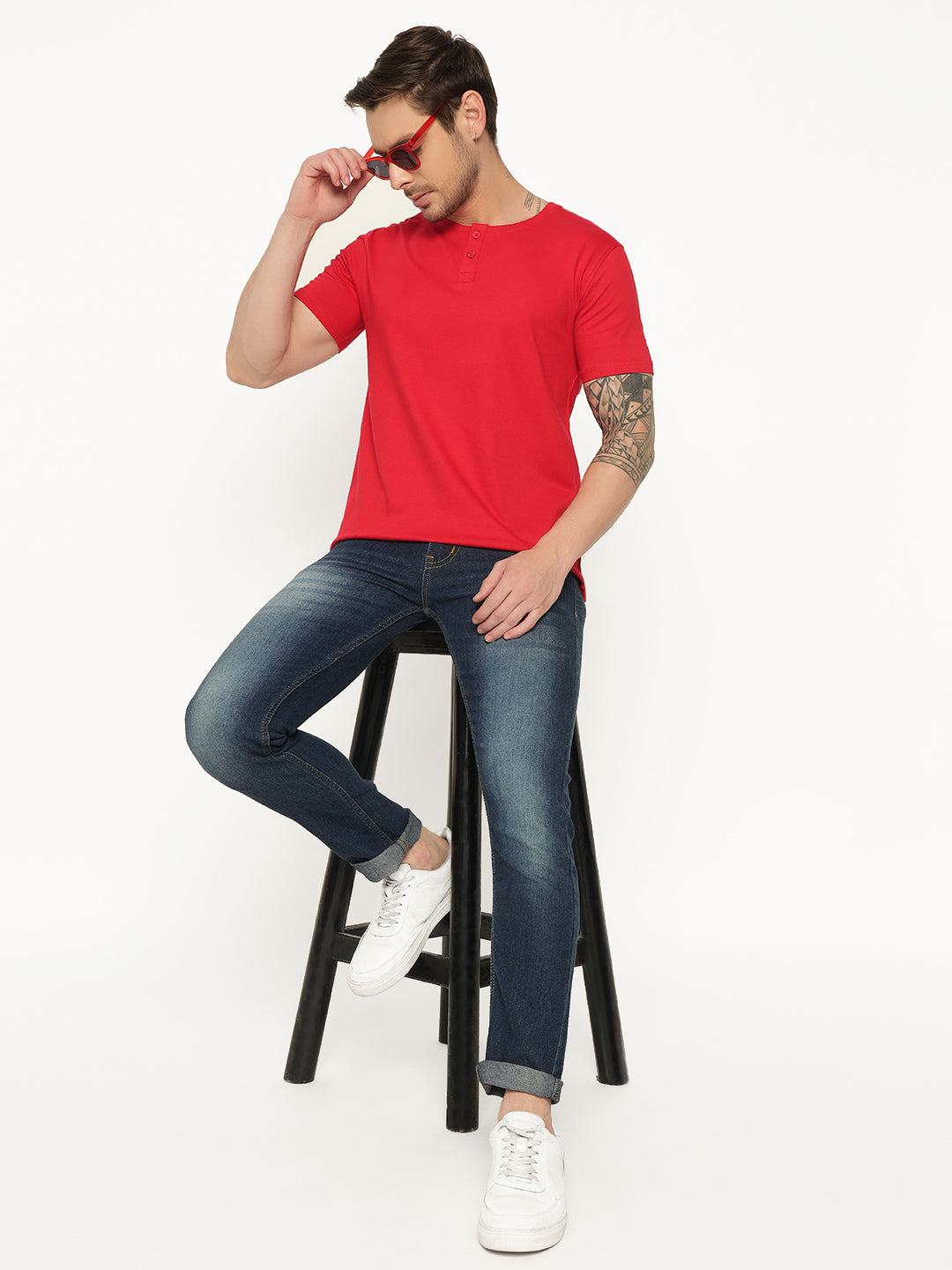 Ap'pulse Men's Short Sleeve Henley Tshirt