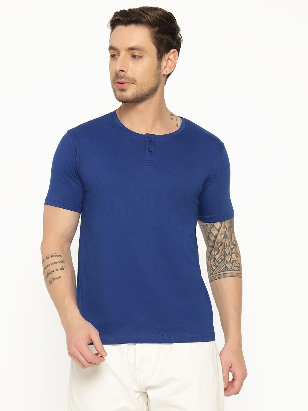 Ap'pulse Men's Short Sleeve Henley Tshirt