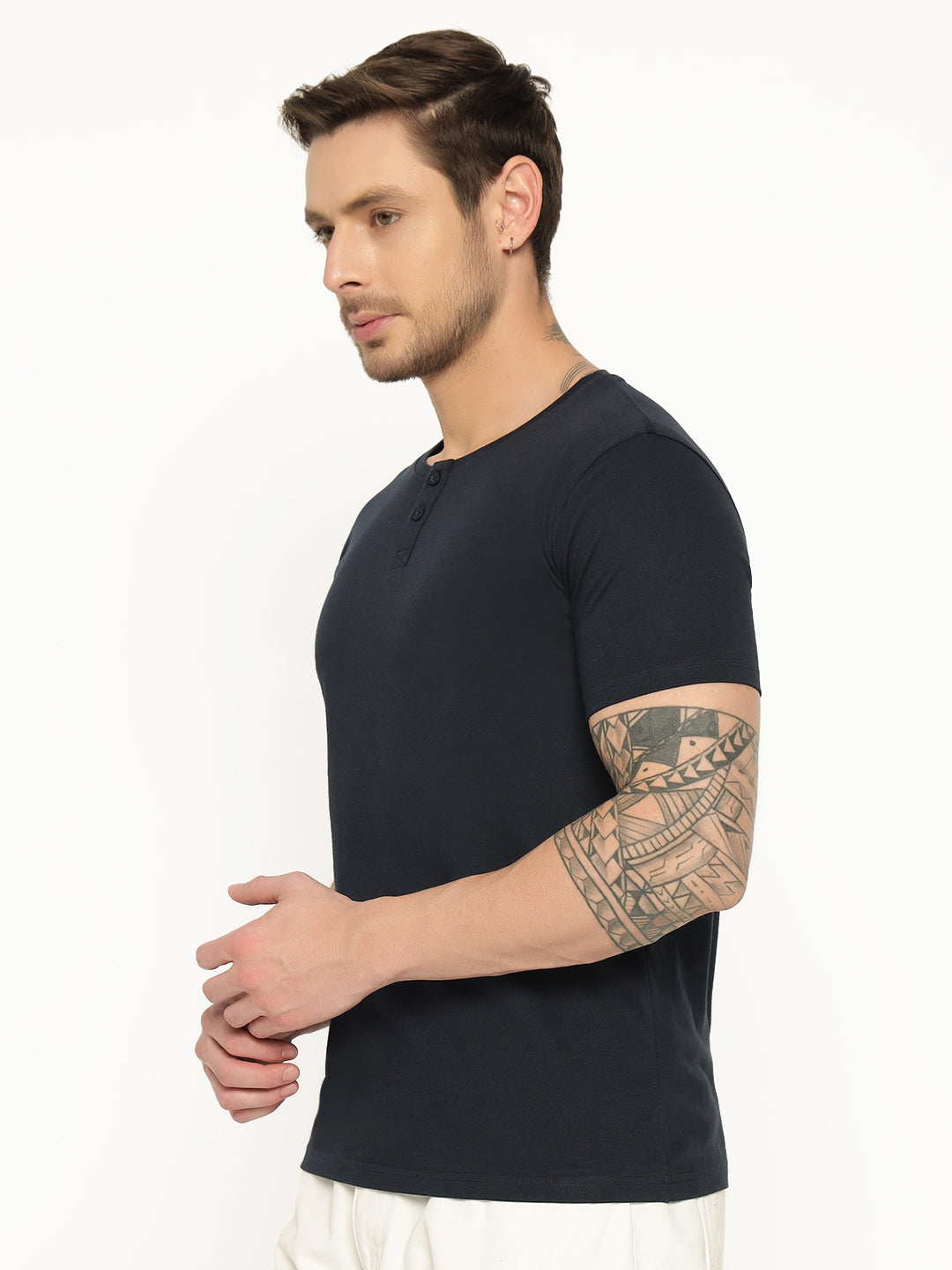 Ap'pulse Men's Short Sleeve Henley Tshirt