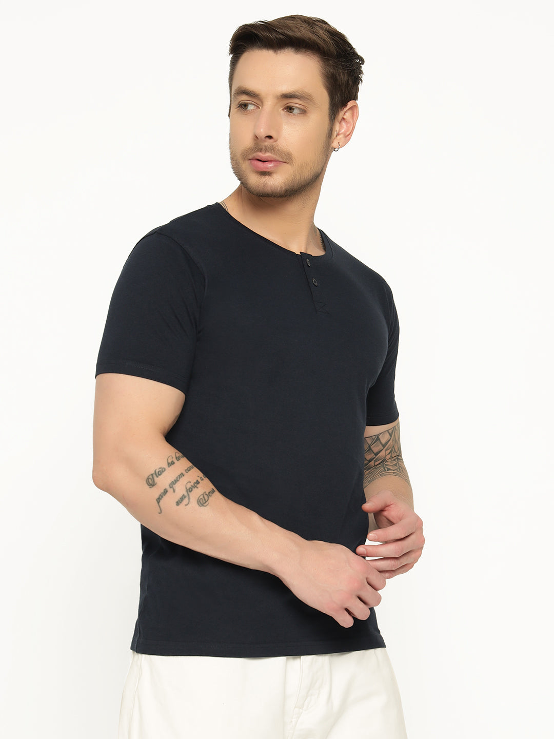 Ap'pulse Men's Short Sleeve Henley Tshirt