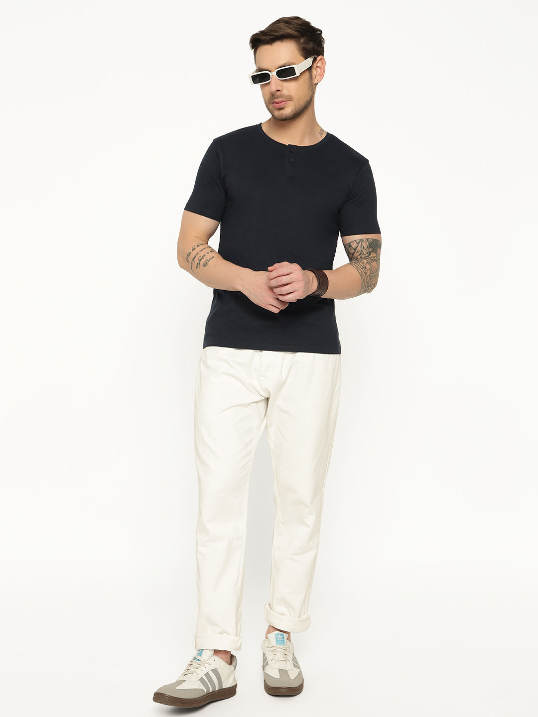 Ap'pulse Men's Short Sleeve Henley Tshirt