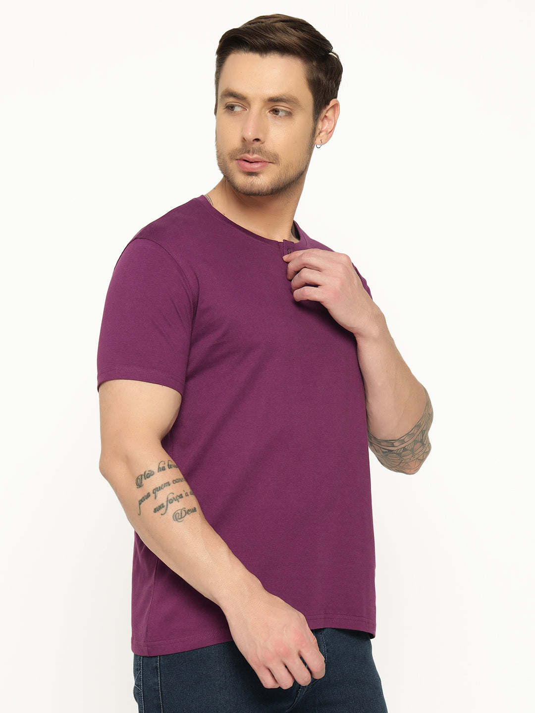 Ap'pulse Men's Short Sleeve Henley Tshirt