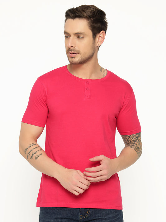 Ap'pulse Men's Short Sleeve Henley Tshirt