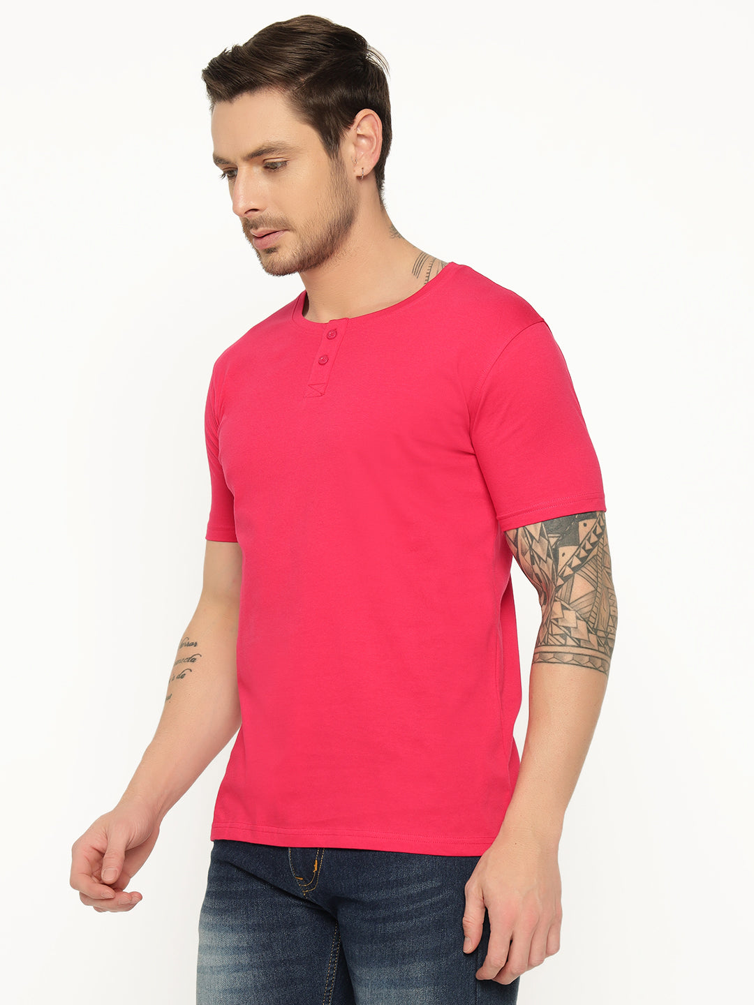 Ap'pulse Men's Short Sleeve Henley Tshirt