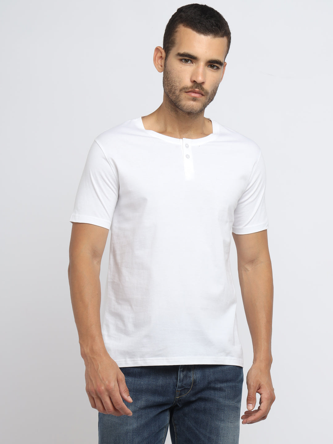 Ap'pulse Men's Short Sleeve Henley Tshirt