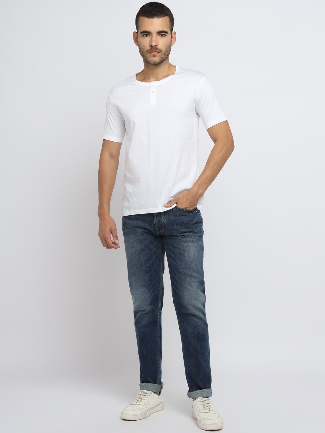 Ap'pulse Men's Short Sleeve Henley Tshirt