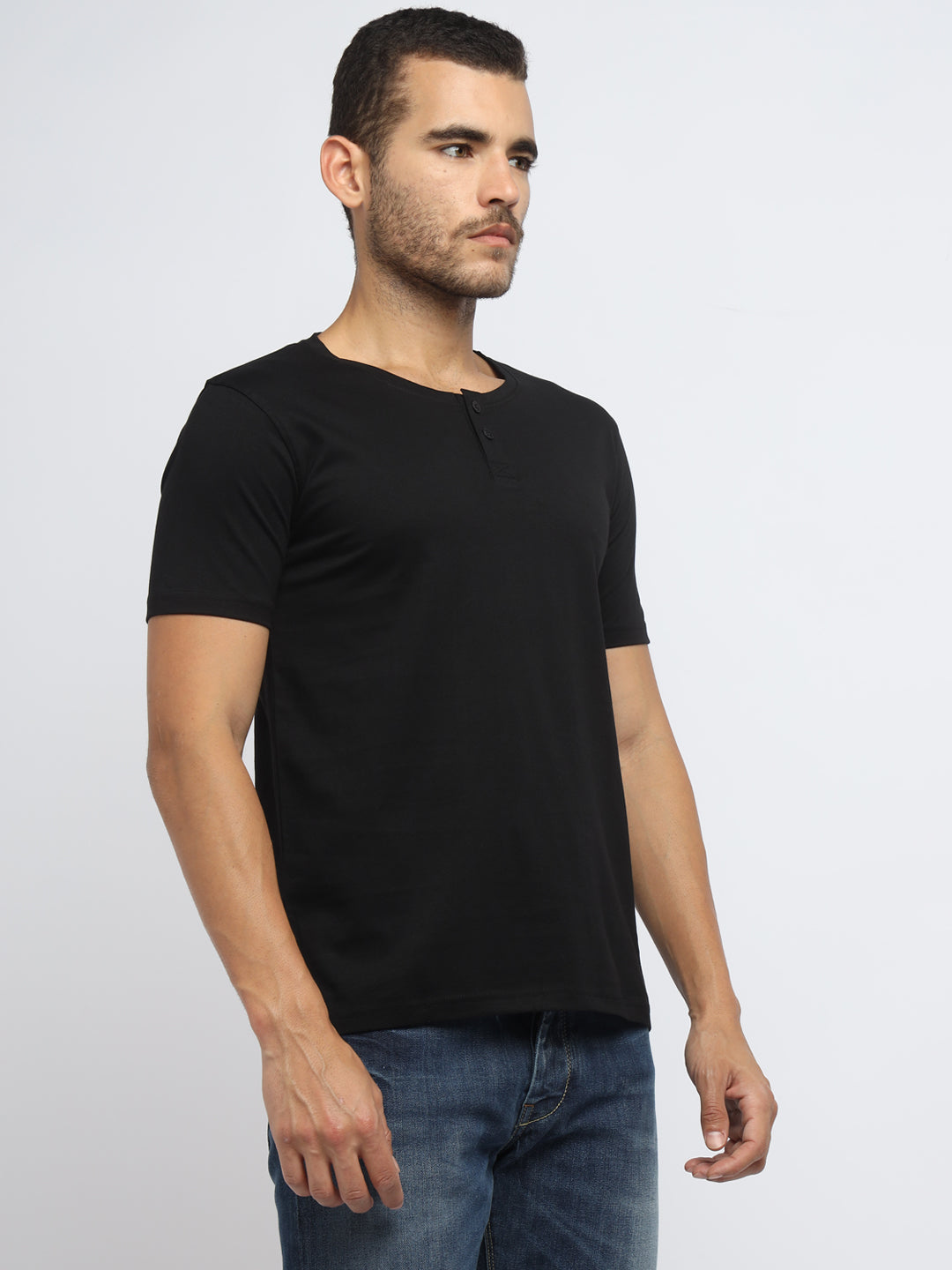Ap'pulse Men's Short Sleeve Henley Tshirt