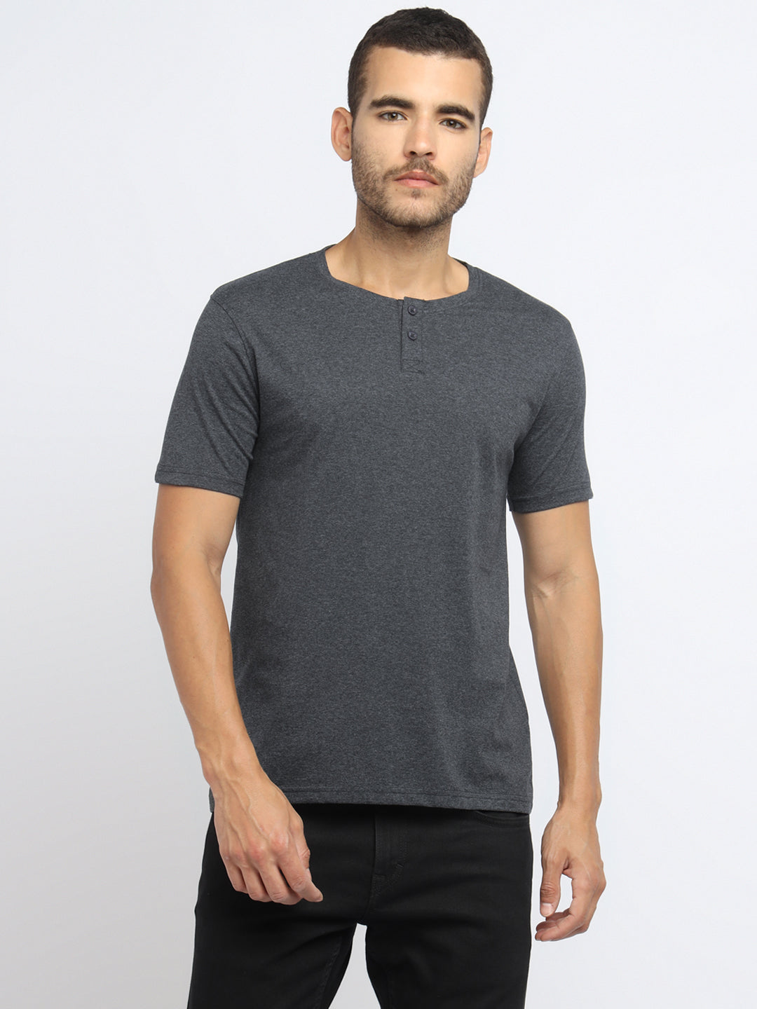 Ap'pulse Men's Short Sleeve Henley Tshirt