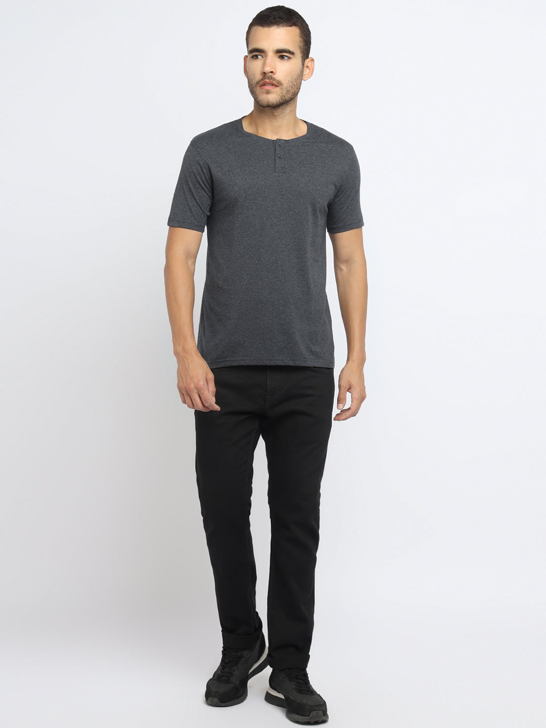 Ap'pulse Men's Short Sleeve Henley Tshirt