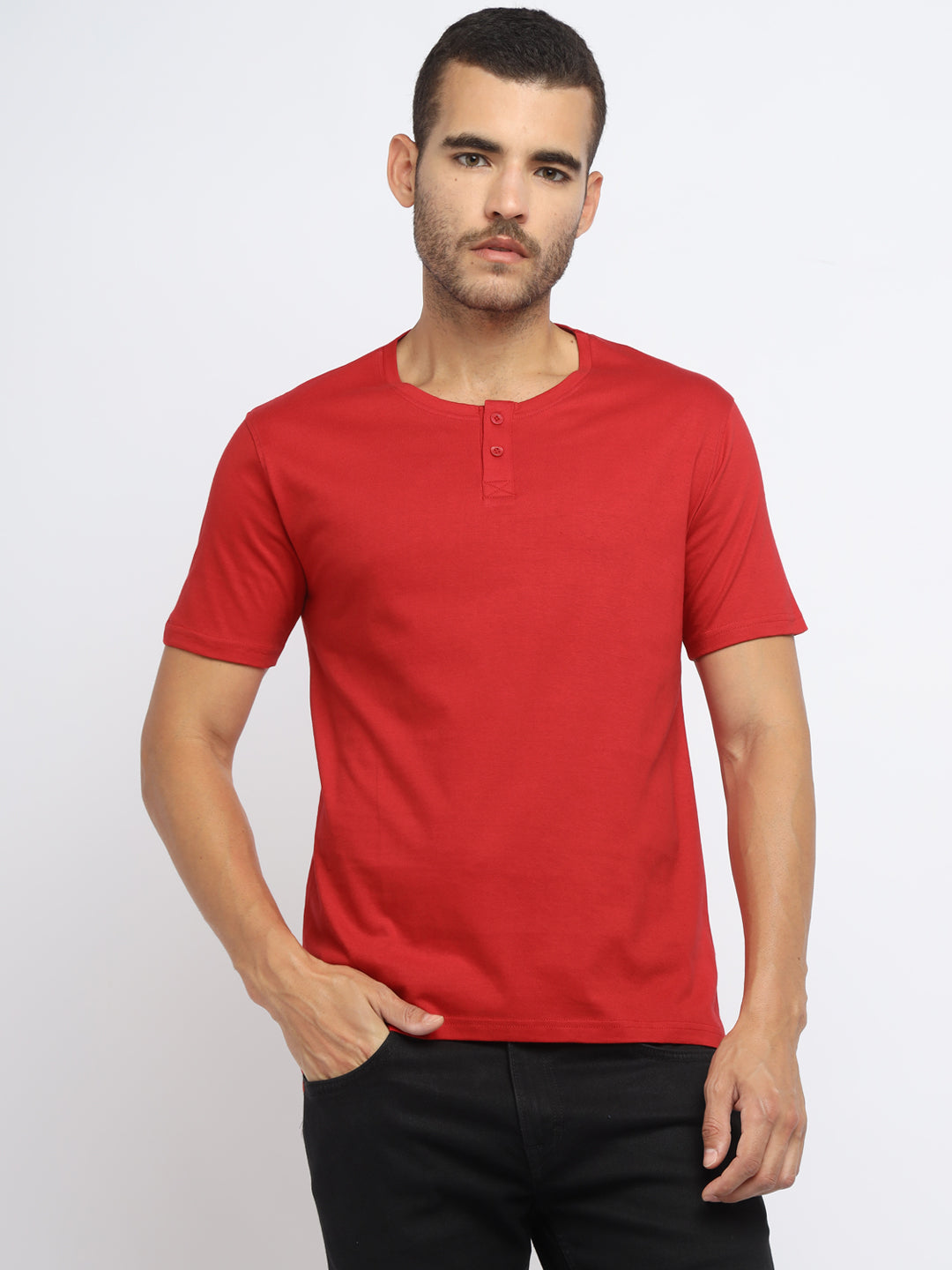 Ap'pulse Men's Short Sleeve Henley Tshirt