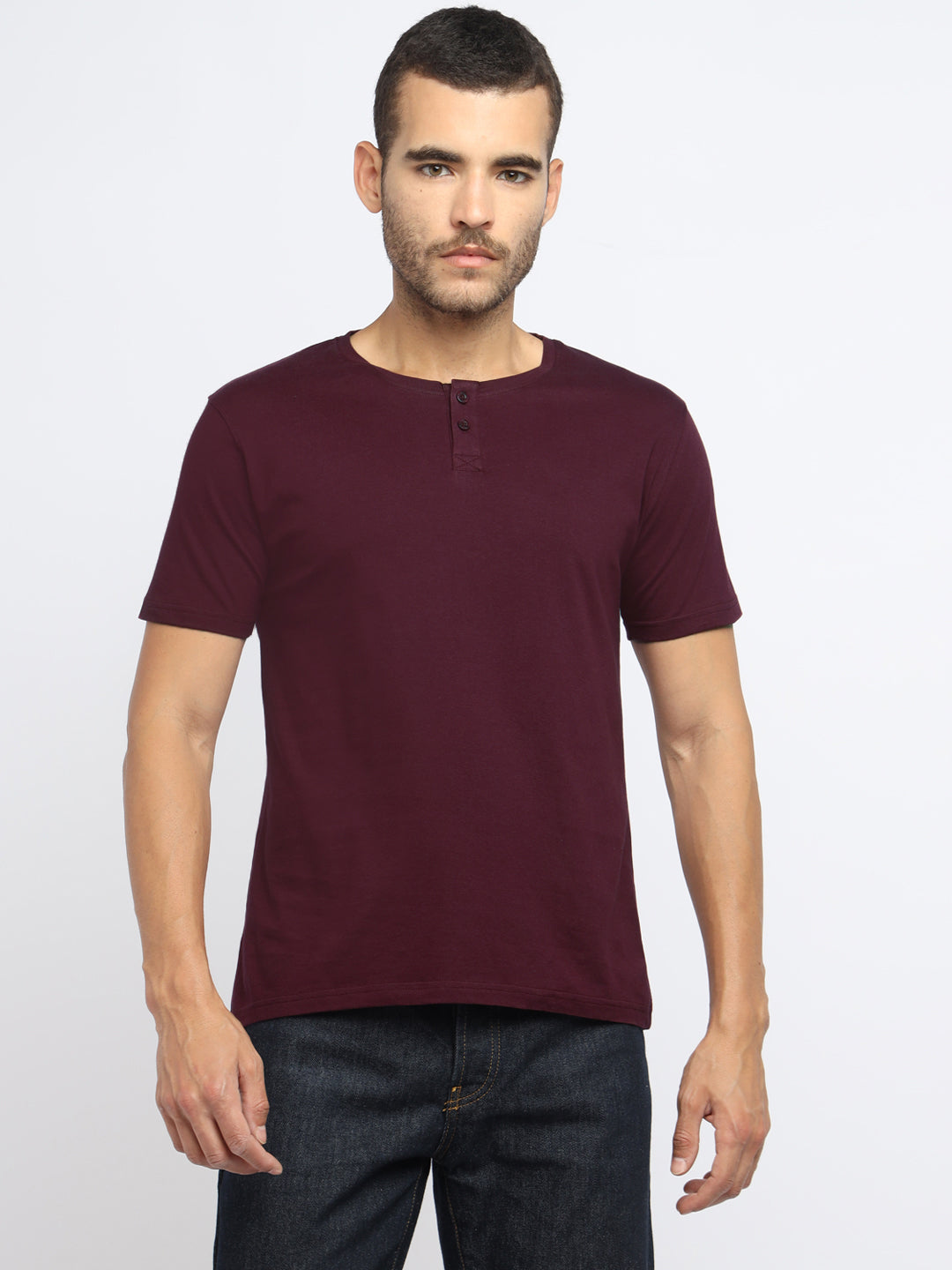 Ap'pulse Men's Short Sleeve Henley Tshirt