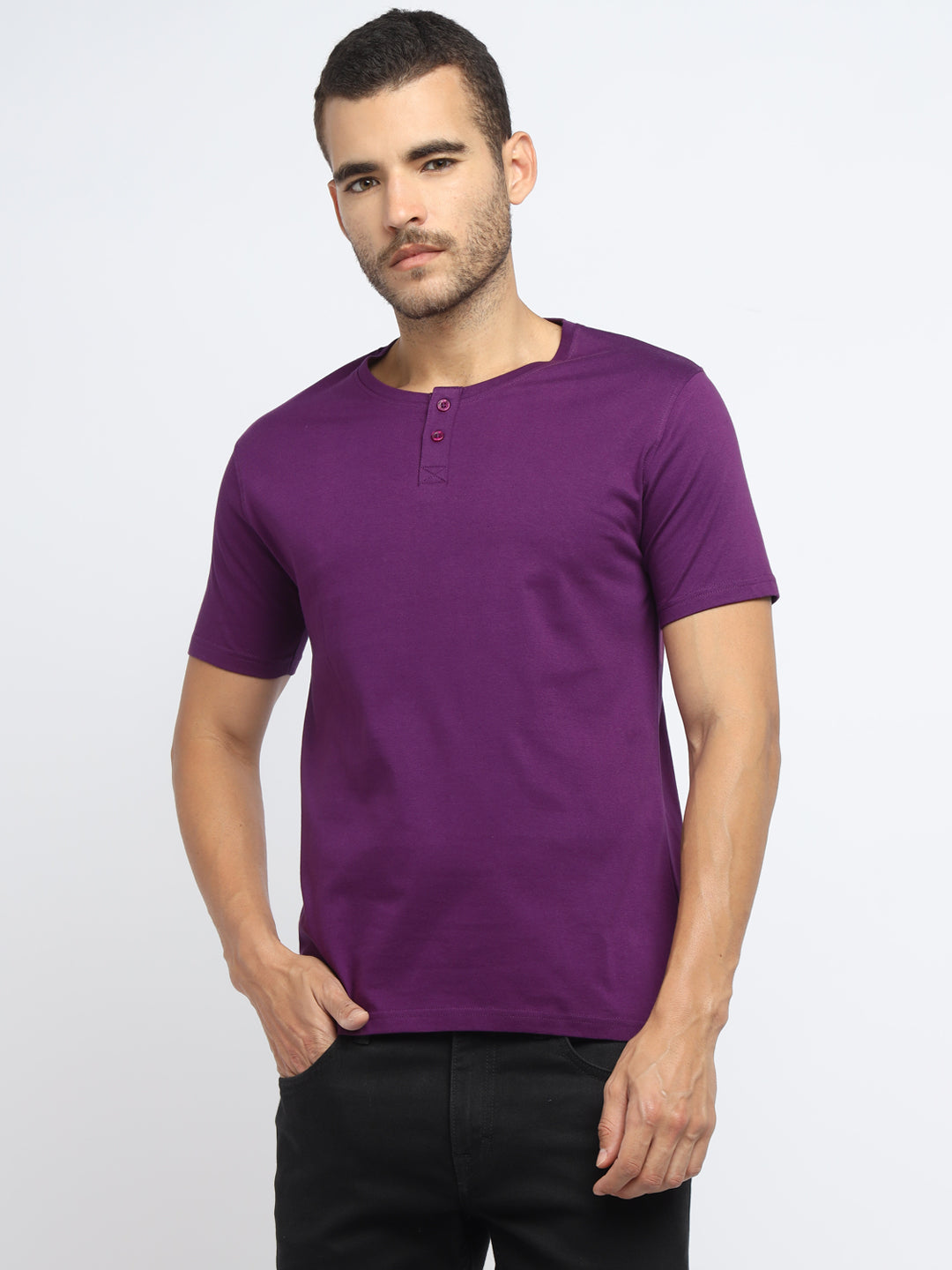 Ap'pulse Men's Short Sleeve Henley Tshirt