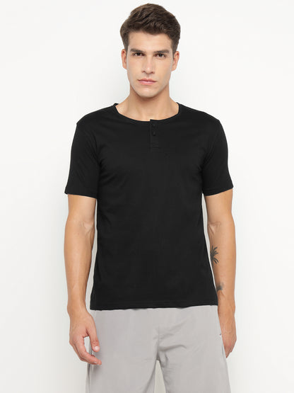 Appulse Men's Short Sleeve Henley T-Shirt | Men | Premium Cotton | Activewear | Athleisure