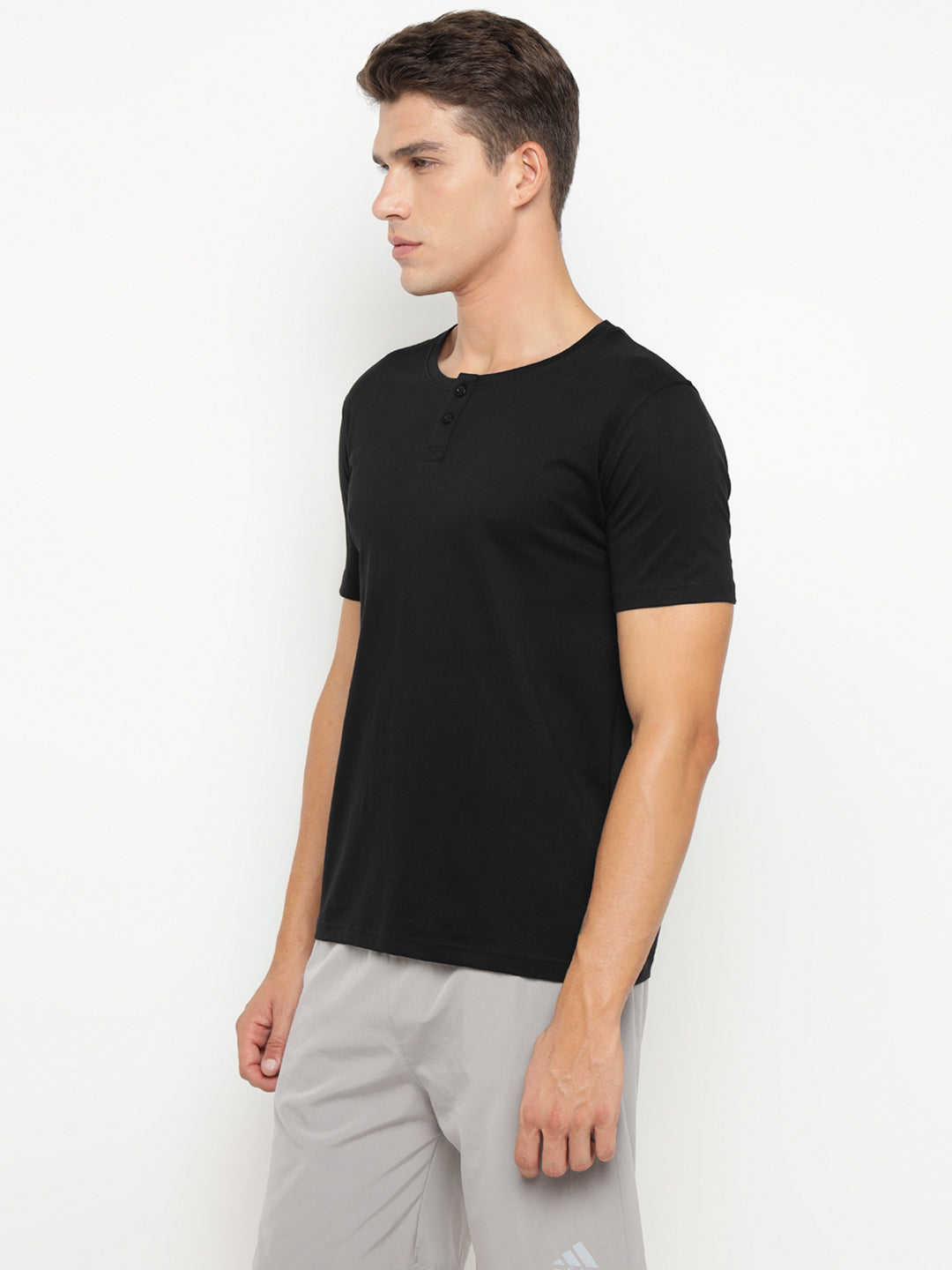Ap'pulse Men's Short Sleeve Henley Tshirt