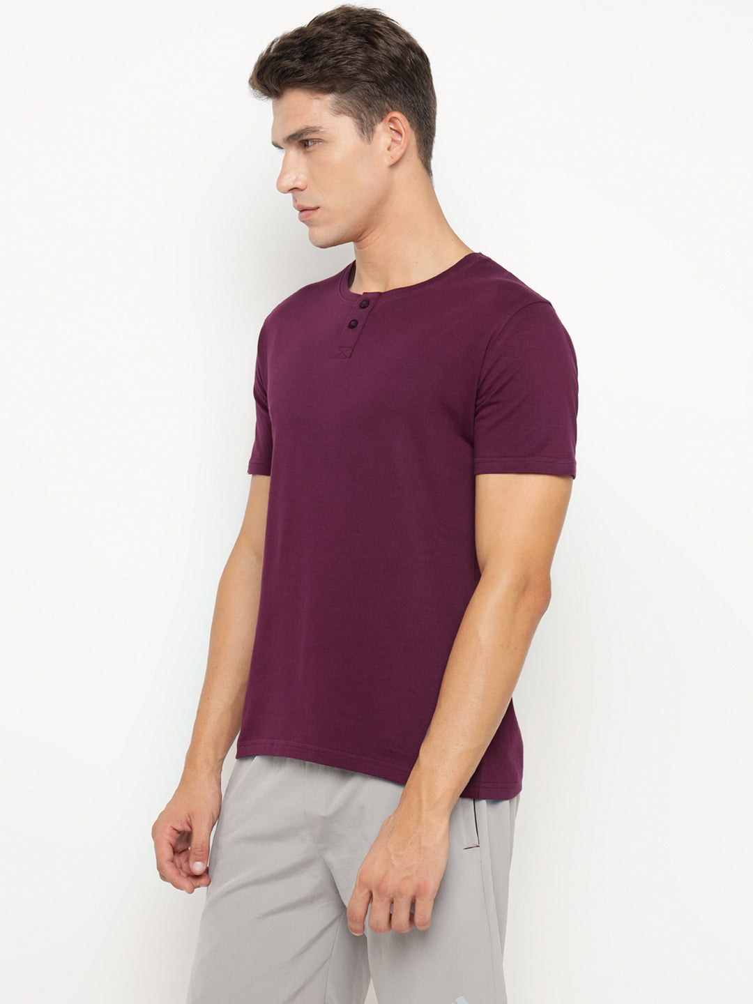 Ap'pulse Men's Short Sleeve Henley Tshirt