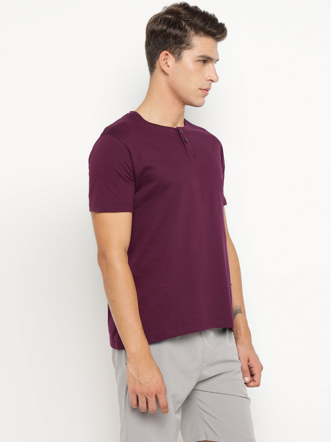 Ap'pulse Men's Short Sleeve Henley Tshirt