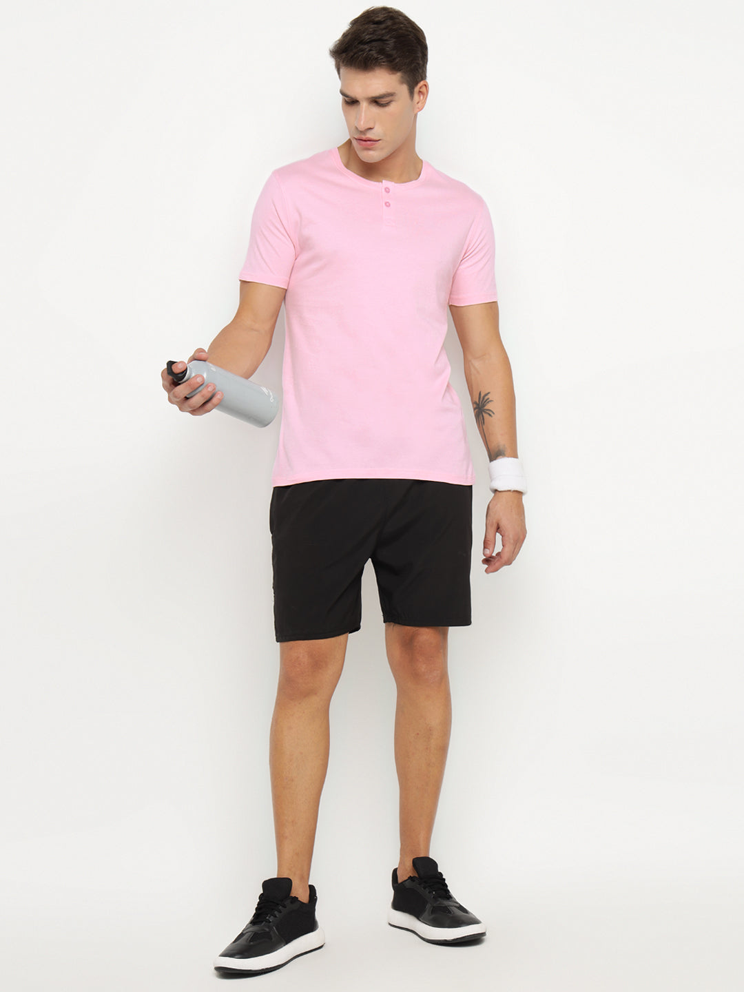 Ap'pulse Men's Short Sleeve Henley Tshirt