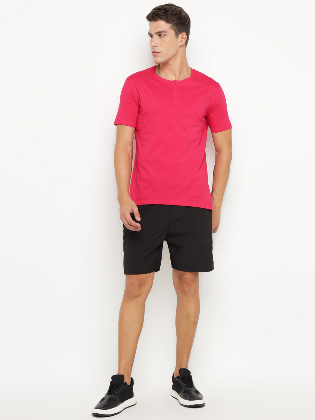 Ap'pulse Men's Short Sleeve Henley Tshirt