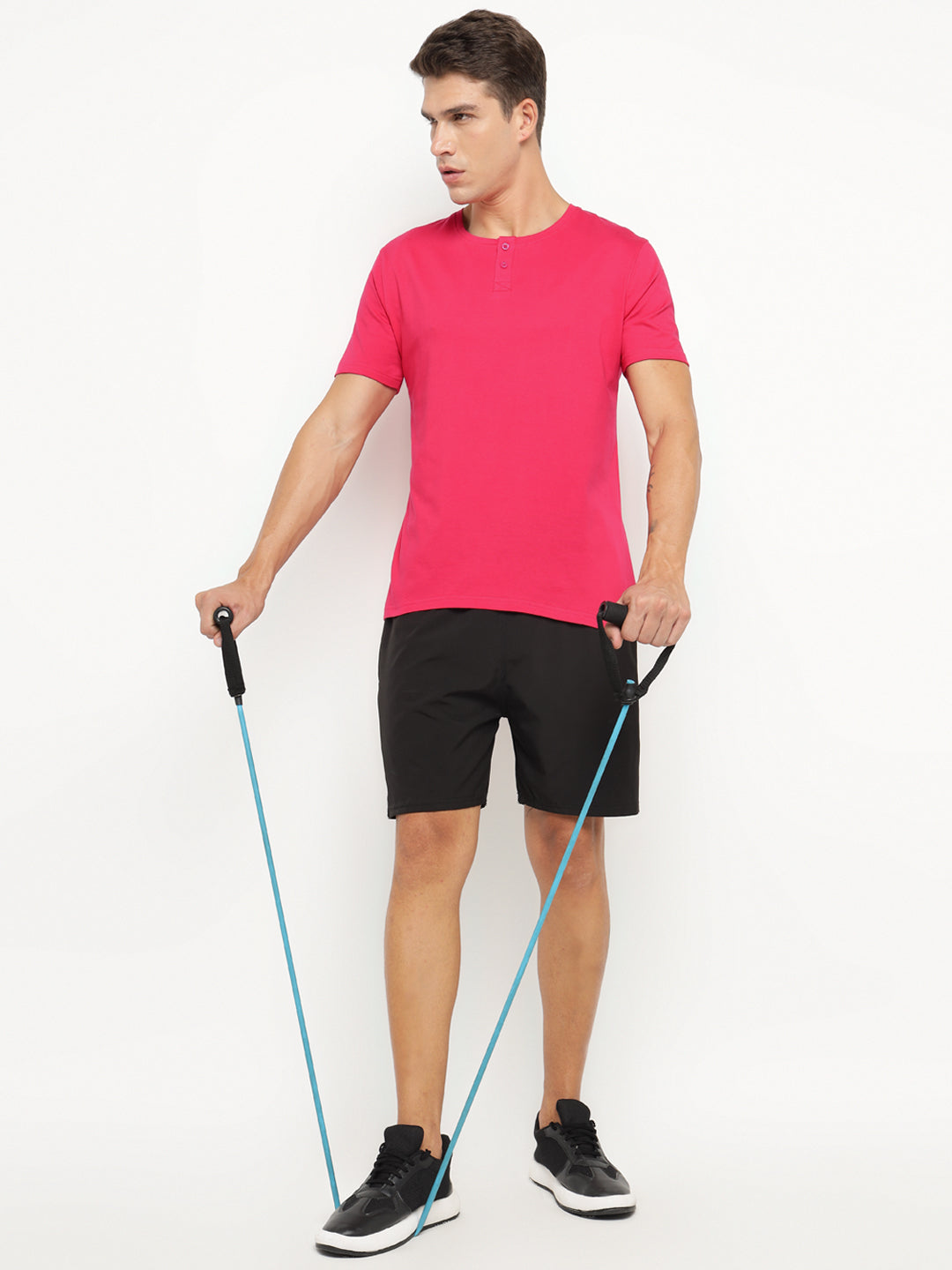 Ap'pulse Men's Short Sleeve Henley Tshirt