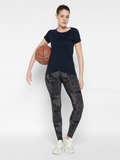 Appulse Women's Short Sleeve Round Neck Bottom Cross Over T-Shirt | Women | Premium Cotton | Activewear | Athleisure