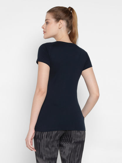 Appulse Women's Short Sleeve Round Neck Bottom Cross Over T-Shirt | Women | Premium Cotton | Activewear | Athleisure