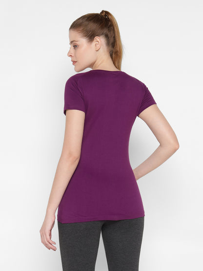 Appulse Women's Short Sleeve Round Neck Bottom Cross Over T-Shirt | Women | Premium Cotton | Activewear | Athleisure