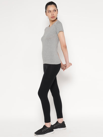 Appulse Women's Short Sleeve Round Neck Shoulder Mesh T-Shirt | Women | Premium Cotton | Activewear | Athleisure
