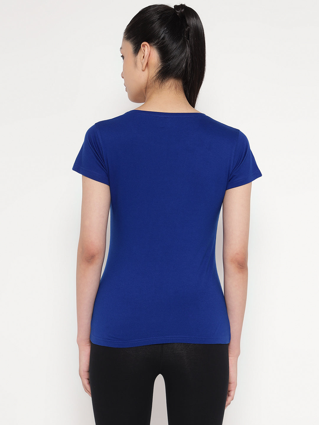 Ap'pulse Women's Short Sleeve Round Neck Shoulder Mesh Tshirt