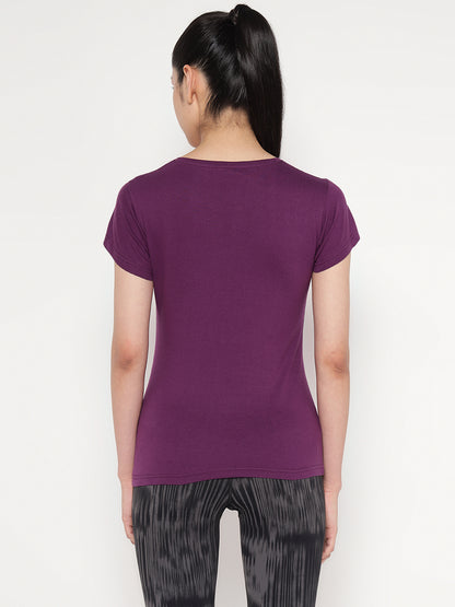 Appulse Women's Short Sleeve Round Neck Shoulder Mesh T-Shirt | Women | Premium Cotton | Activewear | Athleisure
