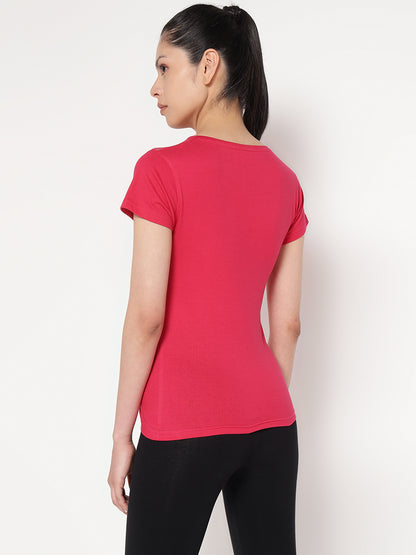 Appulse Women's Short Sleeve Round Neck Shoulder Mesh T-Shirt | Women | Premium Cotton | Activewear | Athleisure