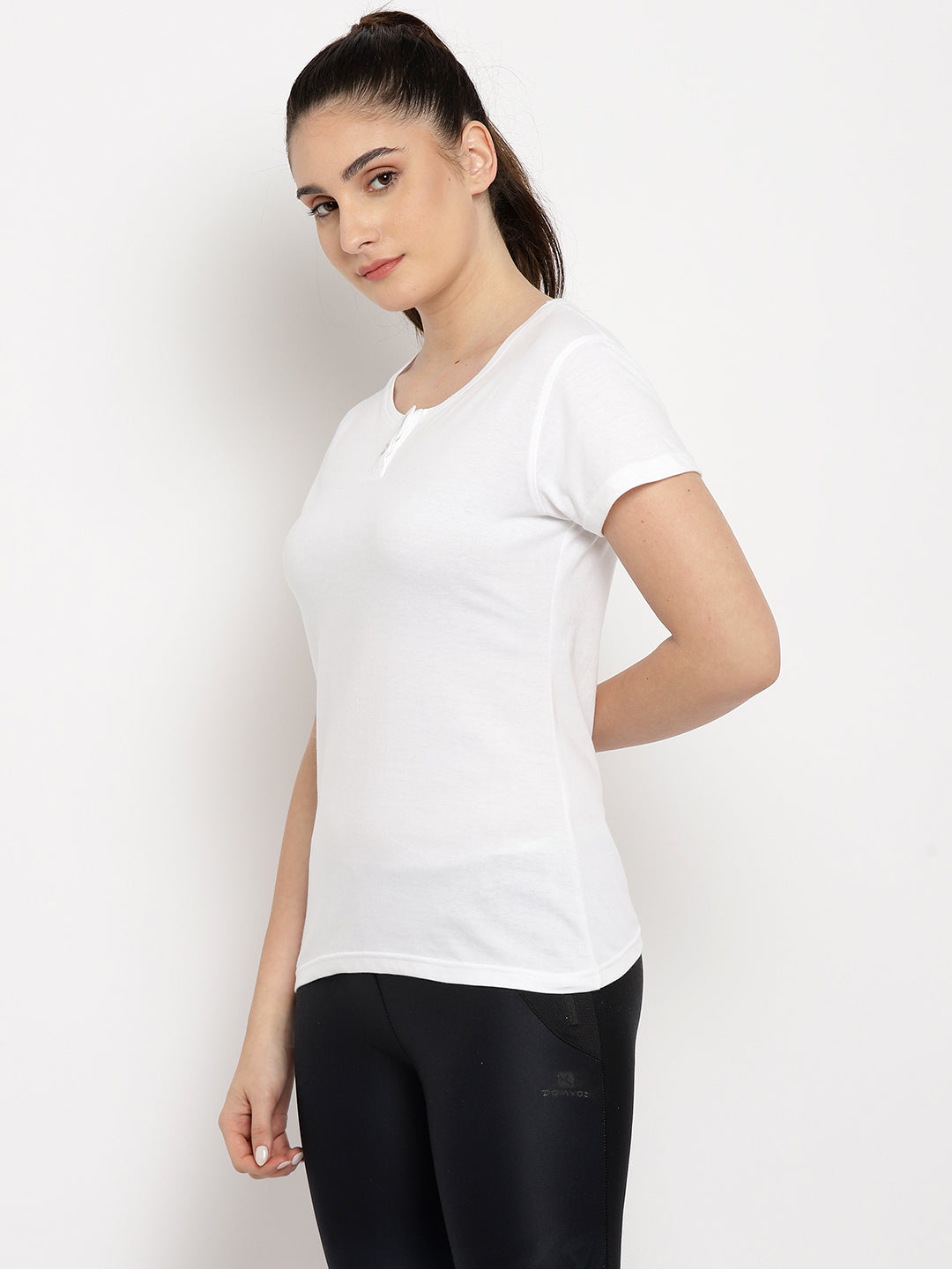 Appulse Women's Short Sleeve Henley T-Shirt | Women | Premium Cotton | Activewear | Athleisure